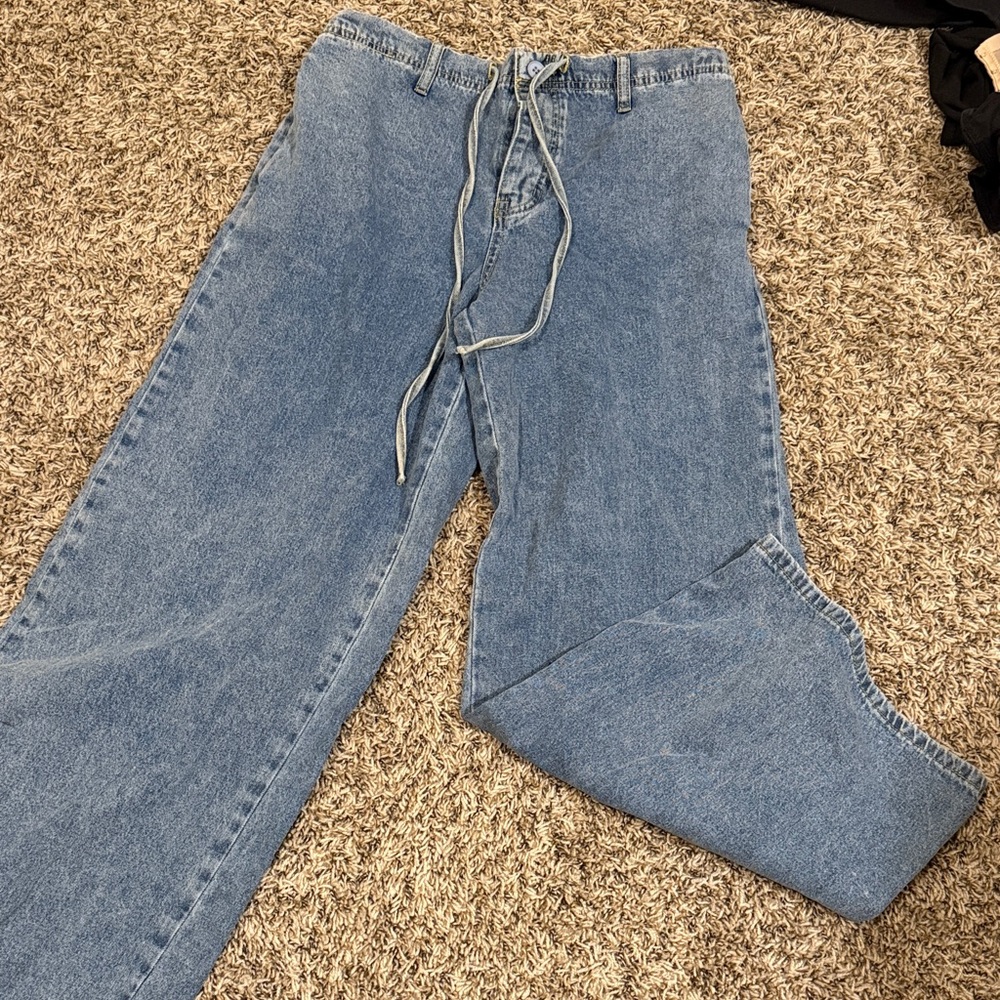 PrettyLittleThing baggy drawstring Jeans